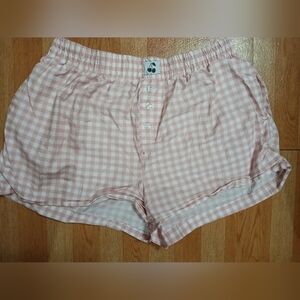 Light Pink Cotton Sleep Shorts, Large.
